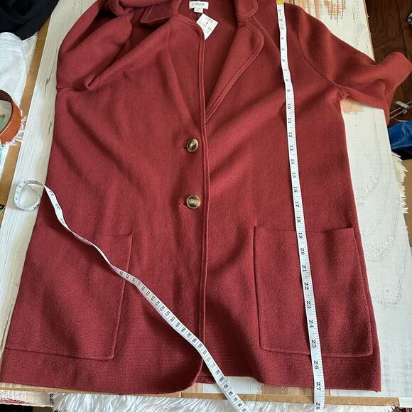 J. Crew Factory Sweater Blazer Pockets 2 Button
Wine Size XS - Picture 11 of 13